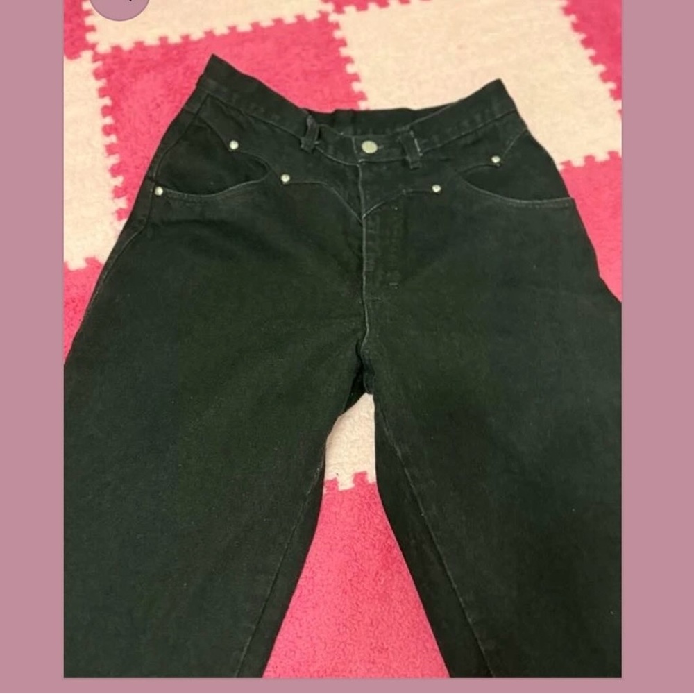 Vintage black bareback roper Jean with studding detail Black Denim Jeans